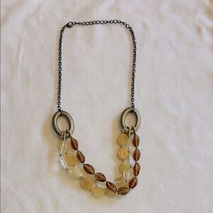 Chic Gold and Brown Beaded Necklace